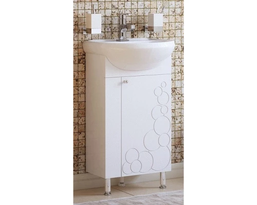 Тумба с раковиной белый глянец 46 см Corozo Орфей SETSD-00000384/SD-00000088