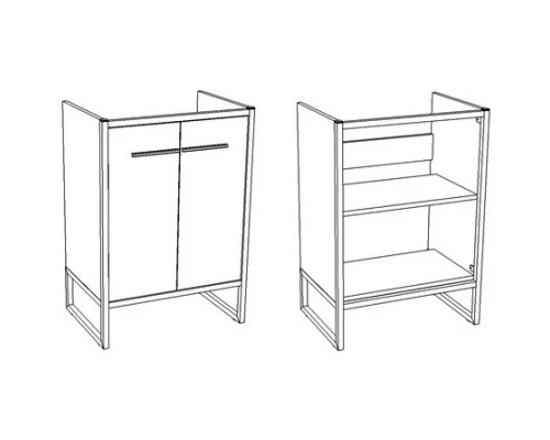Тумба с раковиной арт/серый 71 см Corozo Айрон SETSD-00000309/SD-00000379
