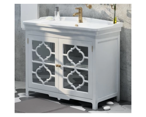 Тумба с раковиной белый матовый 106,5 см Corozo Манойр SETSD-00000357/SD-00000394