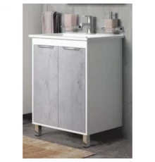 Тумба с раковиной белый глянец/бетон 76,5 см Corozo Чикаго SETSD-00000363/SD-00000382