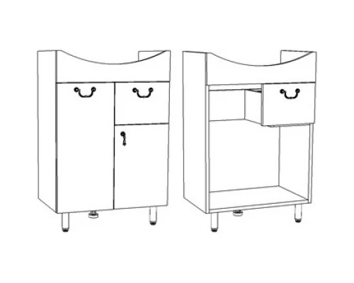 Тумба белый глянец 54,5 см Corozo Элегия Ретро SD-00000010