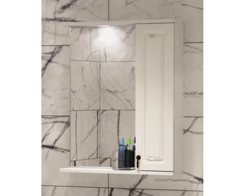 Зеркальный шкаф 59x74 см белый глянец R Corozo Элегия Ретро SD-00000006