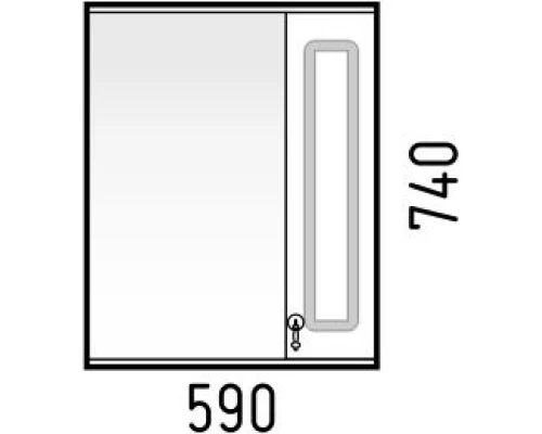 Зеркальный шкаф 59x74 см белый глянец R Corozo Элегия Ретро SD-00000006