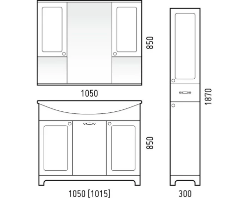 Пенал напольный белый глянец R Corozo Прованс SD-00000470