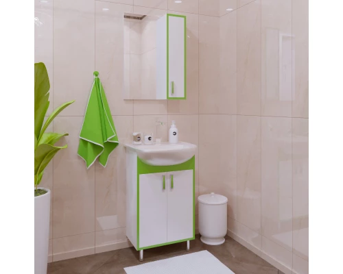 Тумба белый глянец/зеленый глянец 48 см Corozo Спектр SD-00000684