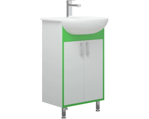 Тумба белый глянец/зеленый глянец 48 см Corozo Спектр SD-00000684