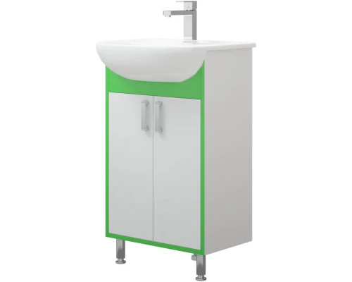 Тумба белый глянец/зеленый глянец 48 см Corozo Спектр SD-00000684