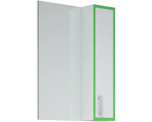 Зеркальный шкаф 50x70 см белый глянец/зеленый глянец R Corozo Спектр SD-00000685