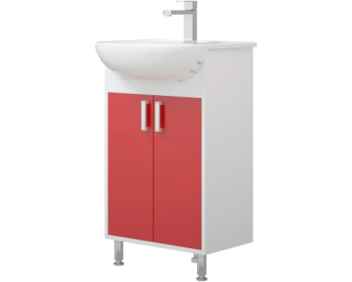 Тумба белый глянец/красный матовый 48 см Corozo Колор SD-00000696
