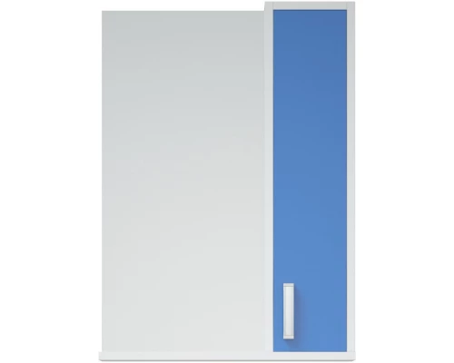 Зеркальный шкаф 50x70 см белый глянец/синий матовый R Corozo Колор SD-00000709