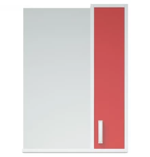 Зеркальный шкаф 50x70 см белый глянец/красный матовый R Corozo Колор SD-00000697