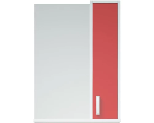 Зеркальный шкаф 50x70 см белый глянец/красный матовый R Corozo Колор SD-00000697