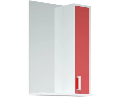 Зеркальный шкаф 50x70 см белый глянец/красный матовый R Corozo Колор SD-00000697