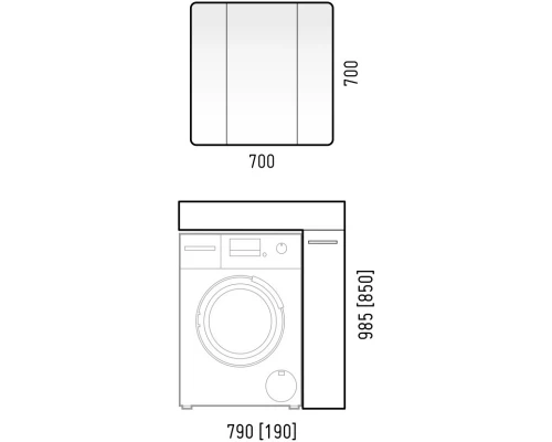 Тумба белый глянец/белый матовый 19 см Corozo Лео SD-00000782