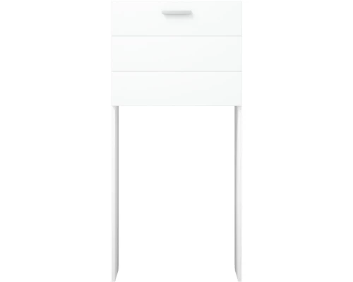 Пенал напольный для стиральной машины белый глянец/белый матовый с бельевой корзиной Corozo Денвер SP-00000562