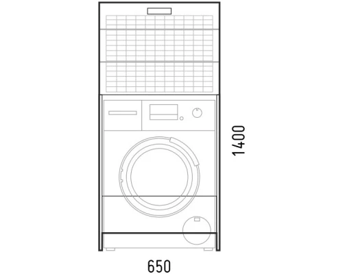 Пенал напольный для стиральной машины белый глянец/белый матовый с бельевой корзиной Corozo Денвер SP-00000562
