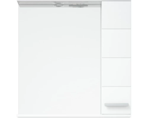 Зеркальный шкаф 60x74 см белый глянец/белый матовый R Corozo Денвер SD-00000533