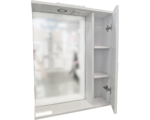 Зеркальный шкаф 60x74 см белый глянец/белый матовый R Corozo Денвер SD-00000533