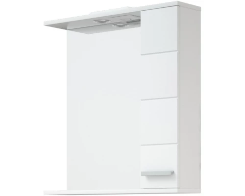 Зеркальный шкаф 60x74 см белый глянец/белый матовый R Corozo Денвер SD-00000533