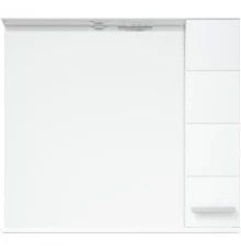 Зеркальный шкаф 80x74 см белый глянец/белый матовый R Corozo Денвер SD-00000532