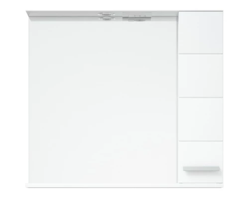 Зеркальный шкаф 80x74 см белый глянец/белый матовый R Corozo Денвер SD-00000532