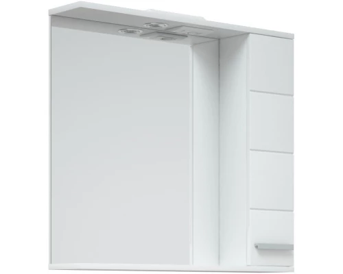 Зеркальный шкаф 80x74 см белый глянец/белый матовый R Corozo Денвер SD-00000532