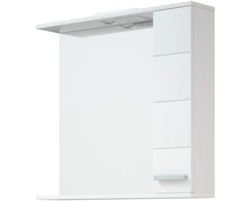 Зеркальный шкаф 80x74 см белый глянец/белый матовый R Corozo Денвер SD-00000532