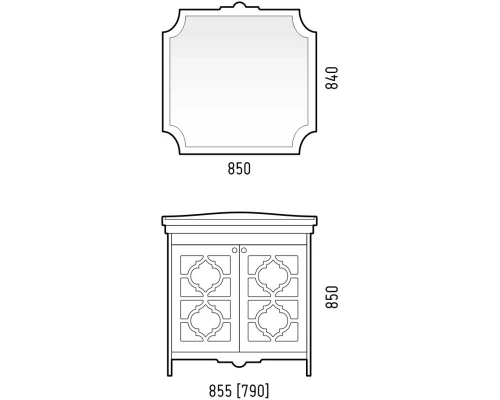 Зеркало 85x84 см белый матовый Corozo Манойр SD-00000980