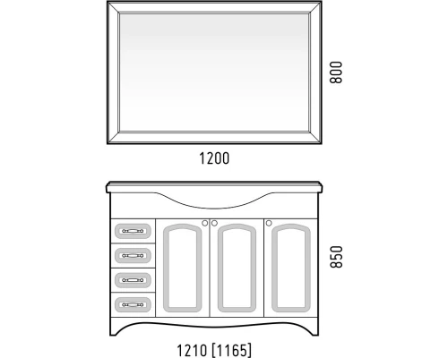 Зеркало 120x80 см белый глянец Corozo Классика SD-00000815