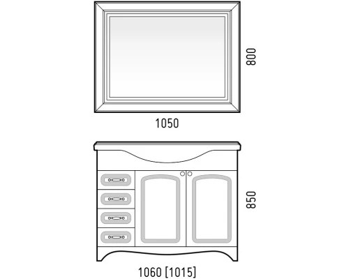 Зеркало 105x80 см белый глянец Corozo Классика SD-00000862
