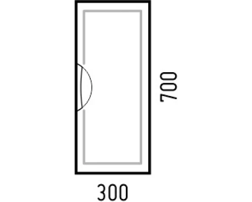 Шкаф одностворчатый 30x70 белый глянец/белый матовый R Corozo Монро SD-00000679