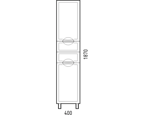 Пенал напольный белый глянец/белый матовый L/R Corozo Монро SD-00000690