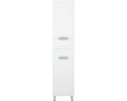 Пенал напольный белый глянец/белый матовый с бельевой корзиной R Corozo Монро SD-00000714