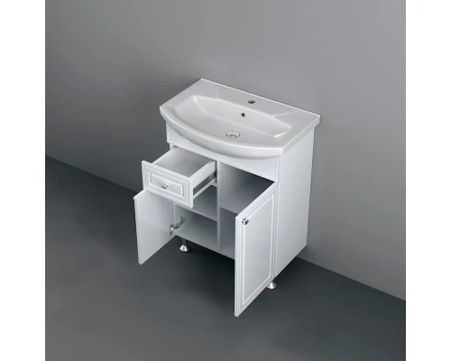 Тумба с раковиной белый глянец 76 см Damixa Palace One M41-FSX0753WG-WCC075