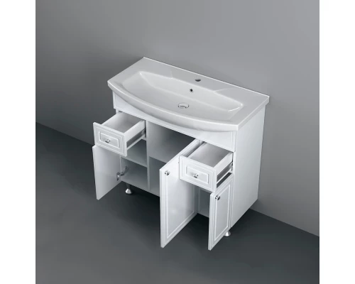 Тумба с раковиной белый глянец 87,5 см Damixa Palace One M41-FSX0853WG-WCC085