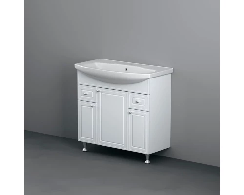 Тумба с раковиной белый глянец 87,5 см Damixa Palace One M41-FSX0853WG-WCC085