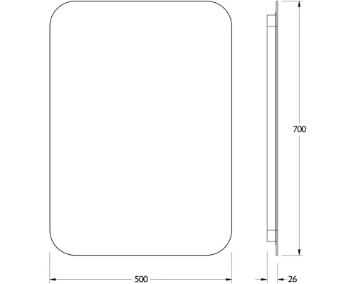 Зеркало 50x70 см Defesto Opti DF 2804