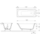 Чугунная ванна 140x70 см Delice Continental DLR230619