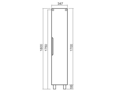 Пенал подвесной белый матовый L/R Diborg Lande 77.2300