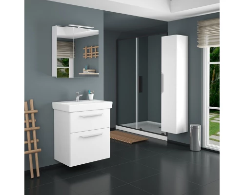 Зеркальный шкаф 70x70,3 см белый матовый Diborg Lande 77.2104