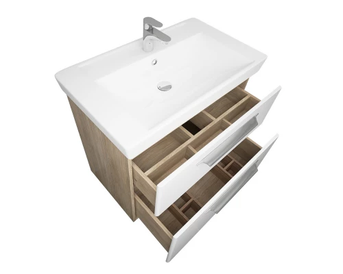 Тумба белый матовый/дуб 74,4 см Diborg Lande Q 77.3225