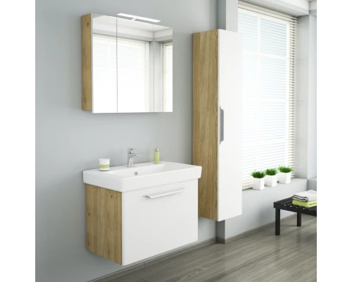 Пенал подвесной белый матовый/дуб L/R Diborg Lande Q 77.3300