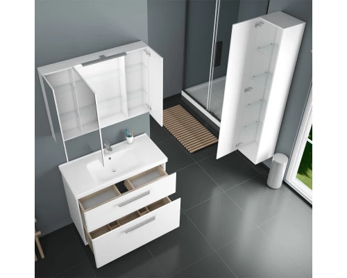 Зеркальный шкаф 100x70,3 см белый матовый Diborg Lande 77.2107