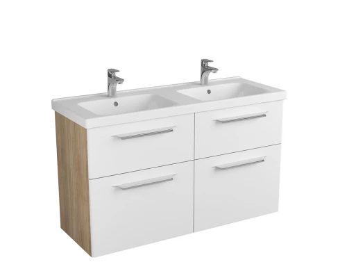 Тумба белый матовый/дуб 122 см Diborg Lande 77.6229