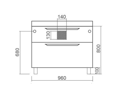 Тумба белый матовый/дуб 96 см Diborg Lande 77.6227