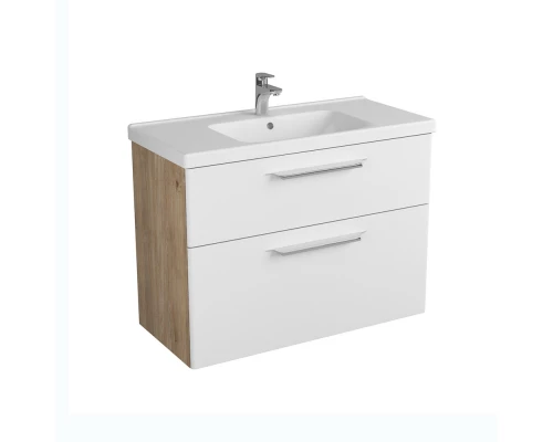 Тумба белый матовый/дуб 96 см Diborg Lande 77.6227