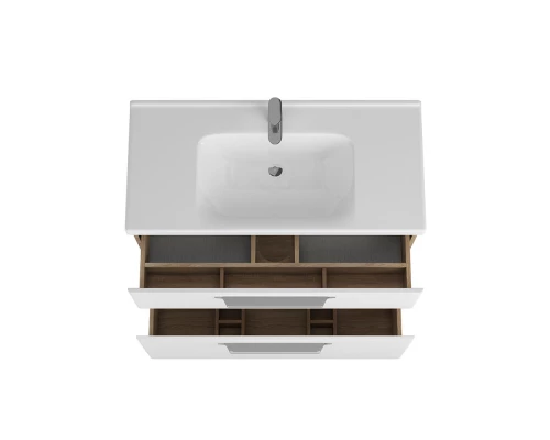 Тумба белый матовый/дуб 96 см Diborg Lande 77.6227