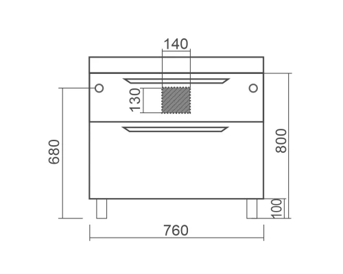 Тумба белый матовый/дуб 76 см Diborg Lande 77.6225