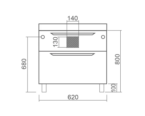 Тумба белый матовый/дуб 62 см Diborg Lande 77.6228