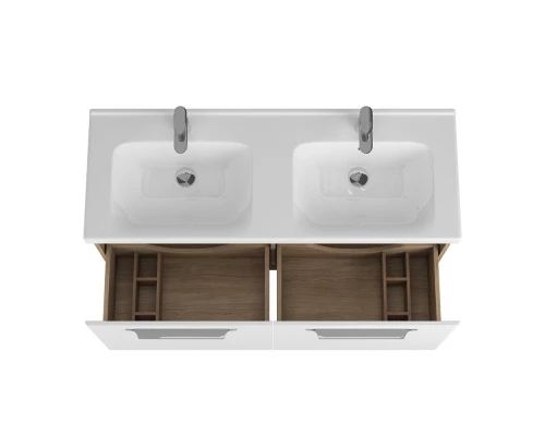 Тумба белый матовый/дуб 122 см Diborg Lande 77.6219